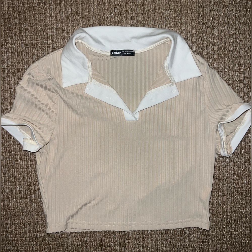 SHEIN Cropped Collared Shirt Size Large